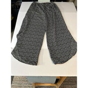 Women's Hyfve Fluid Wide Jeanie Pant, Black‎ & White Animal Print Large